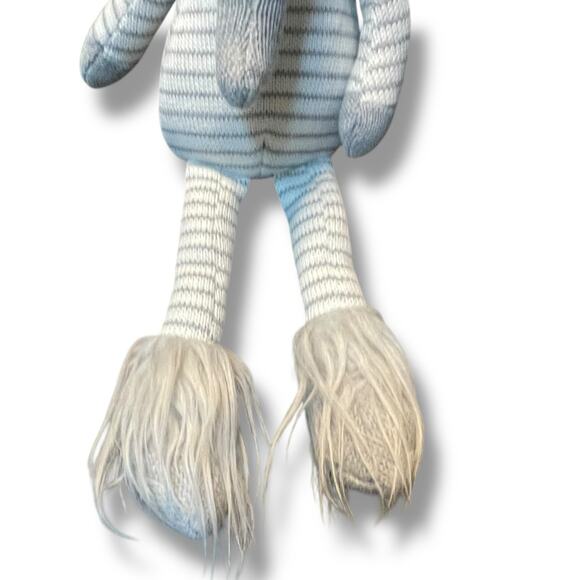 MudPie Plush Knit Elephant Doll Nursery Decor Baby Shower Gift Stripe Safari 15" - Picture 7 of 12